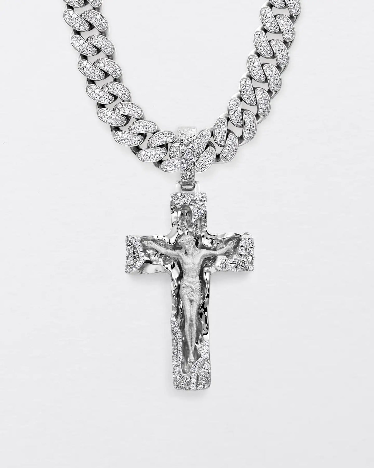 Sculptural Jesus Cross Pendant