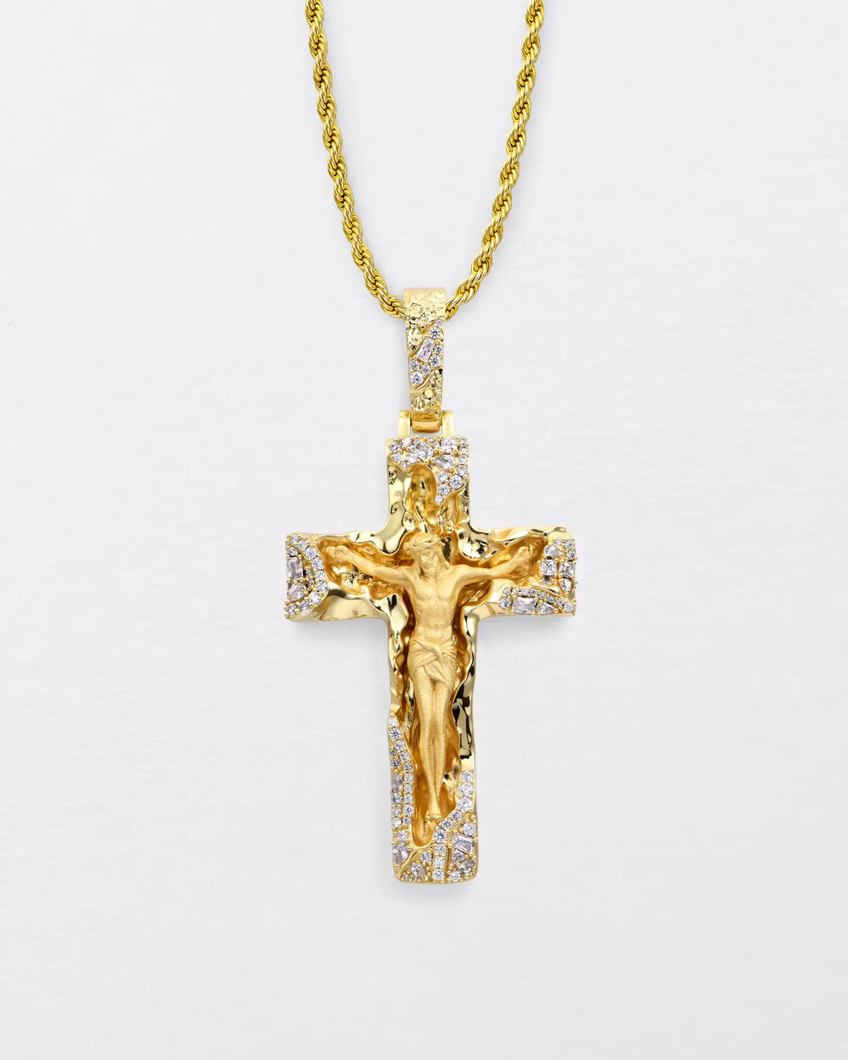 Sculptural Jesus Cross Pendant