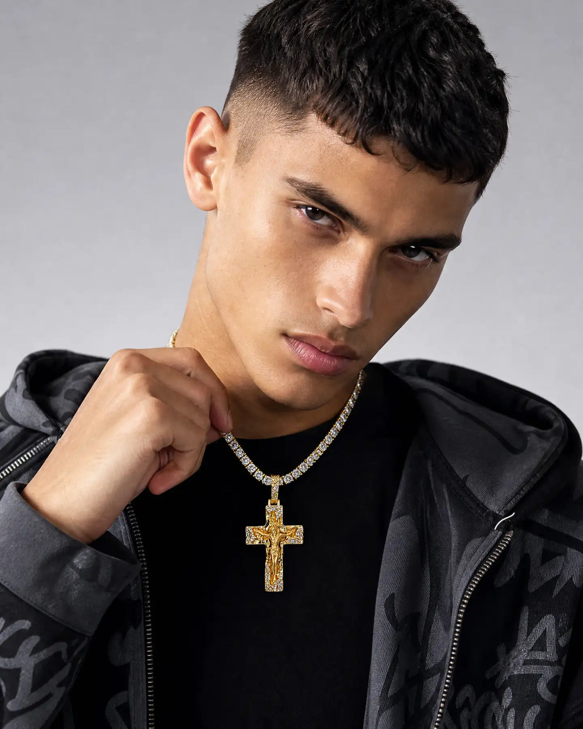 Sculptural Jesus Cross Pendant