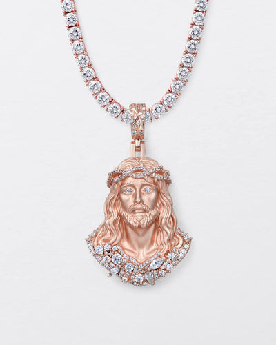Fancy-Cut Sculptural Jesus Pendant