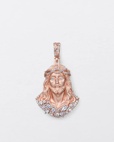 Fancy-Cut Sculptural Jesus Pendant