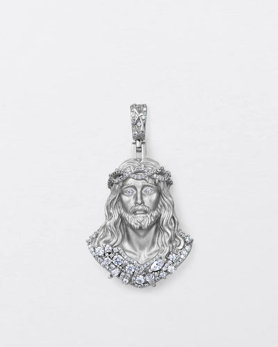 Fancy-Cut Sculptural Jesus Pendant