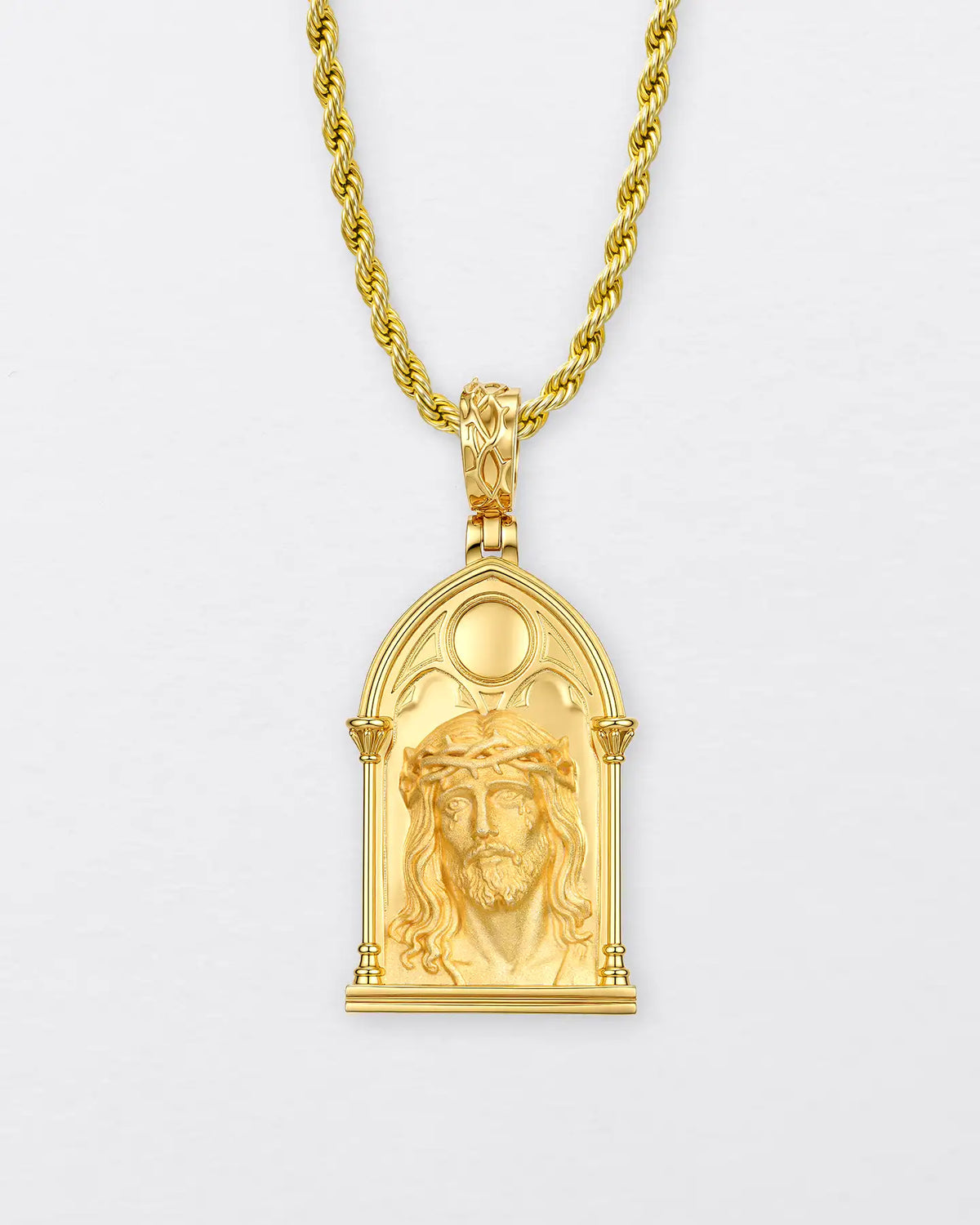 Gothic Window Jesus Pendant