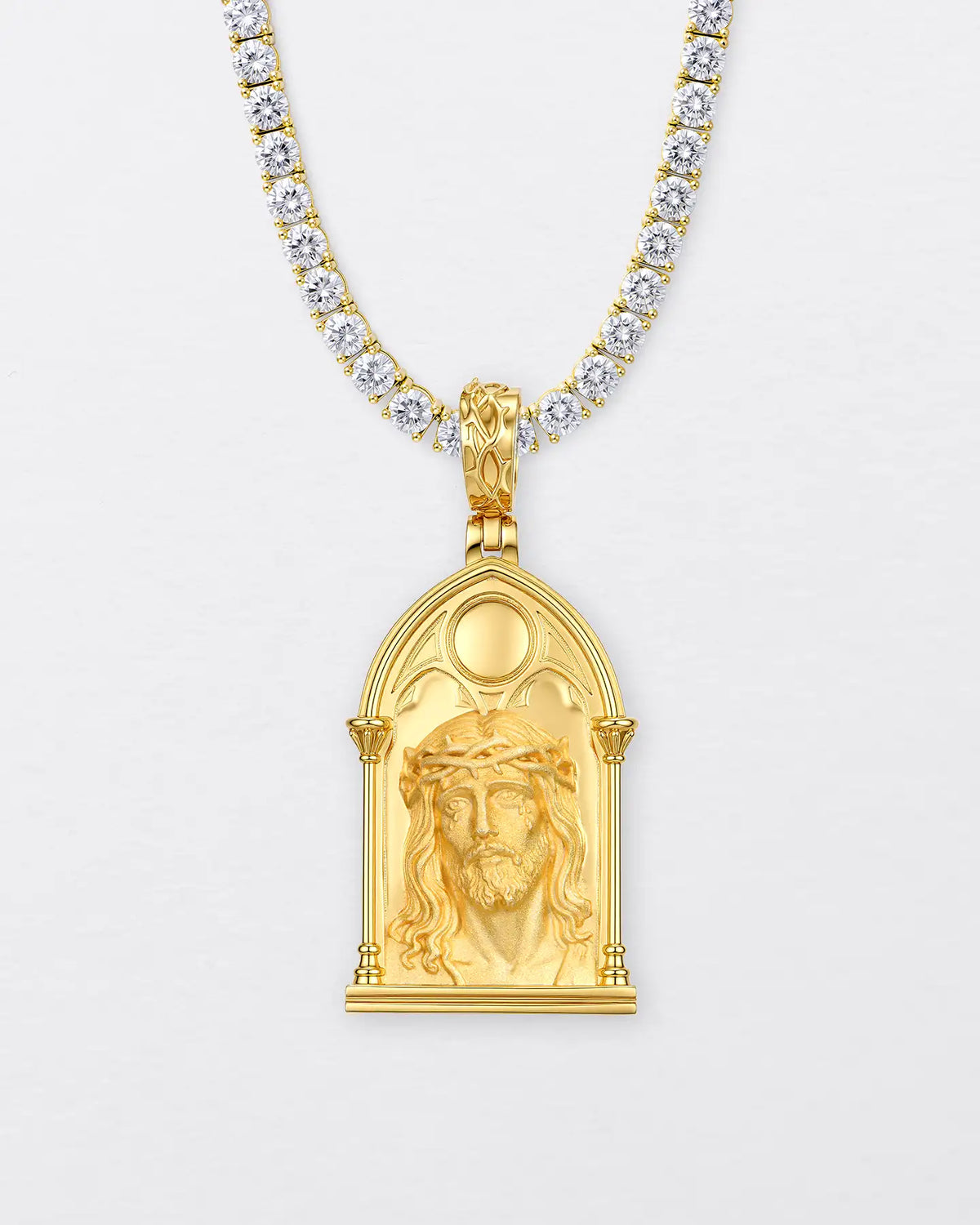 Gothic Window Jesus Pendant