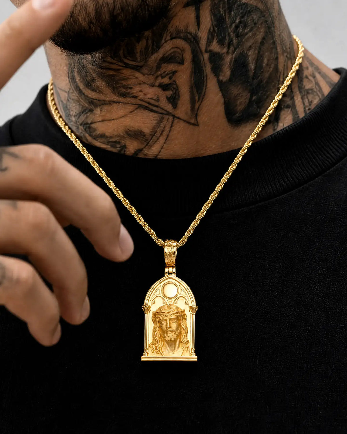 Gothic Window Jesus Pendant