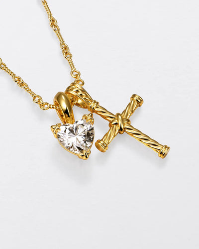 22K Heart-Shaped Cut Pendant