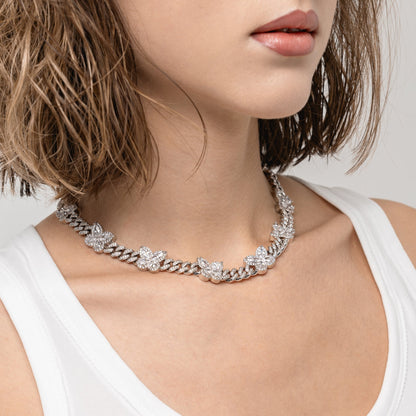 Collar cubano de mariposa de talla marquesa con mezcla vívida en forma de pera - 8 mm