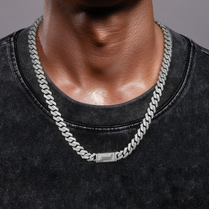 Round Cut Prong Cuban Link Chain - 10mm