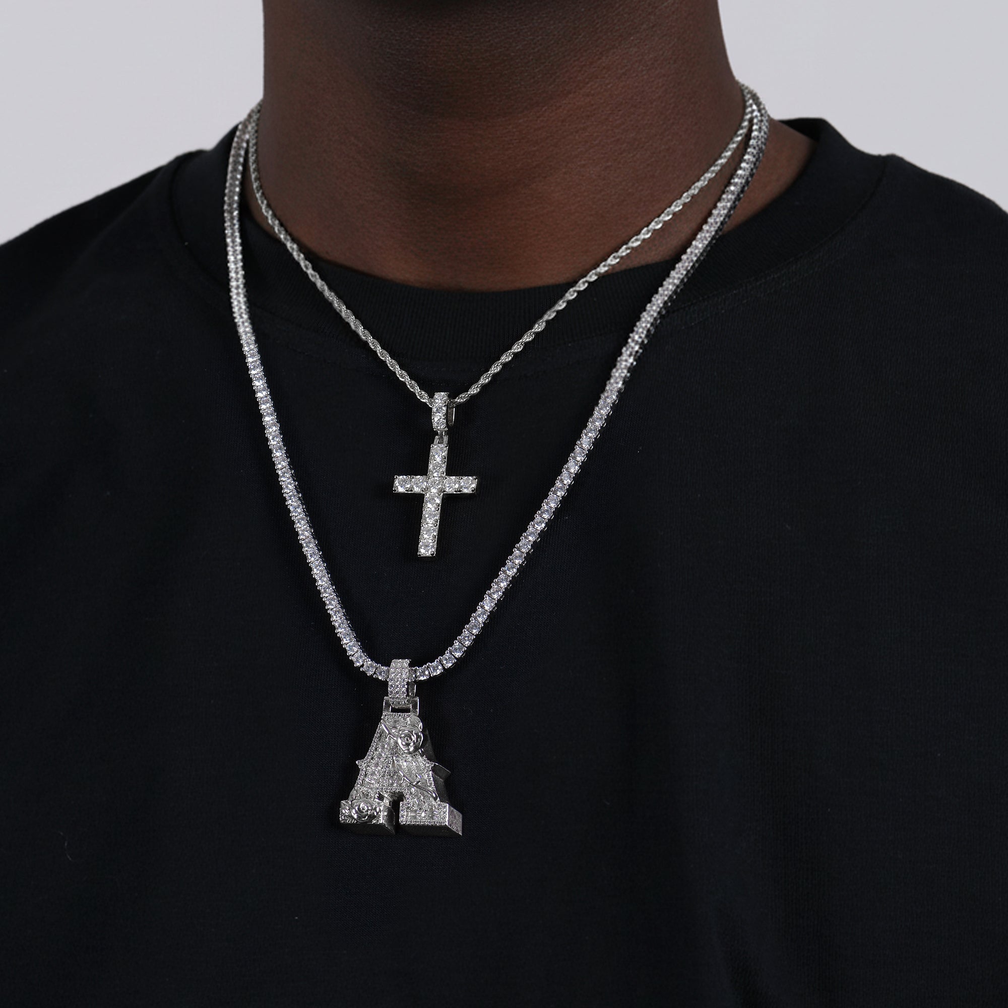 Pendente con carattere rosa personalizzato-30mm