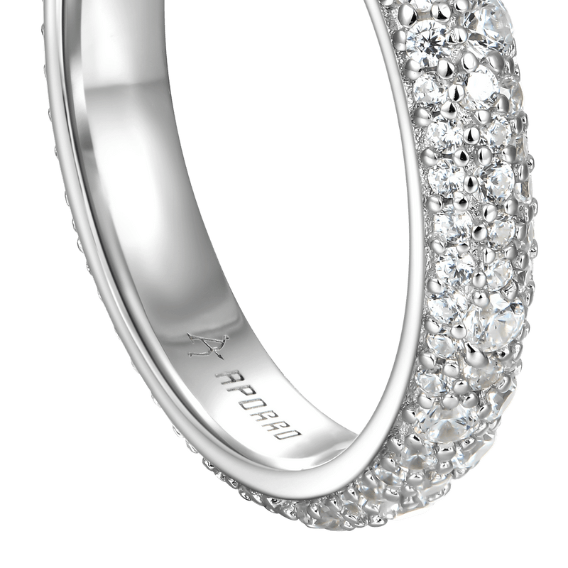 Women's Round Pave Band Ring - APORRO