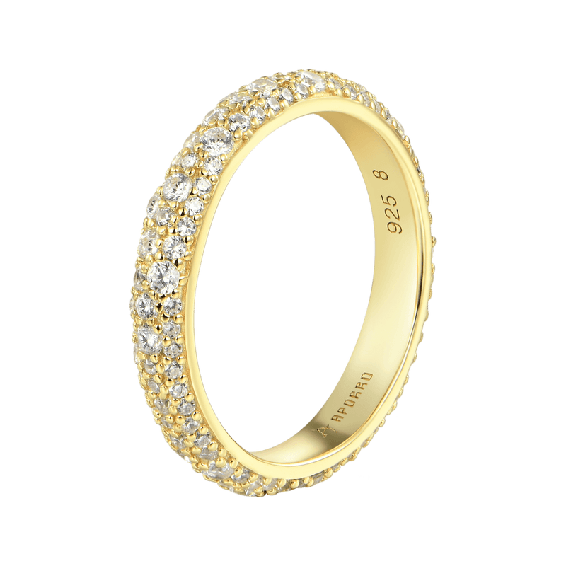 Women's Round Pave Band Ring - APORRO