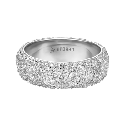 Round Pave Band Ring - 7.5mm
