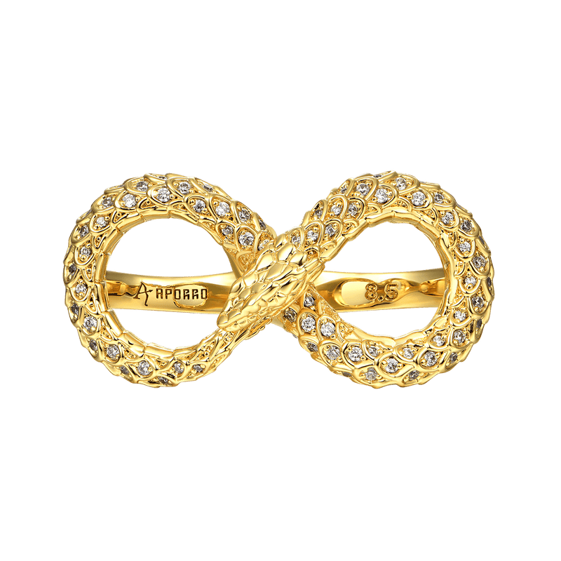 Infinity Snake Double Finger Ring - Infinity Snake Ring For Men & Women - APORRO