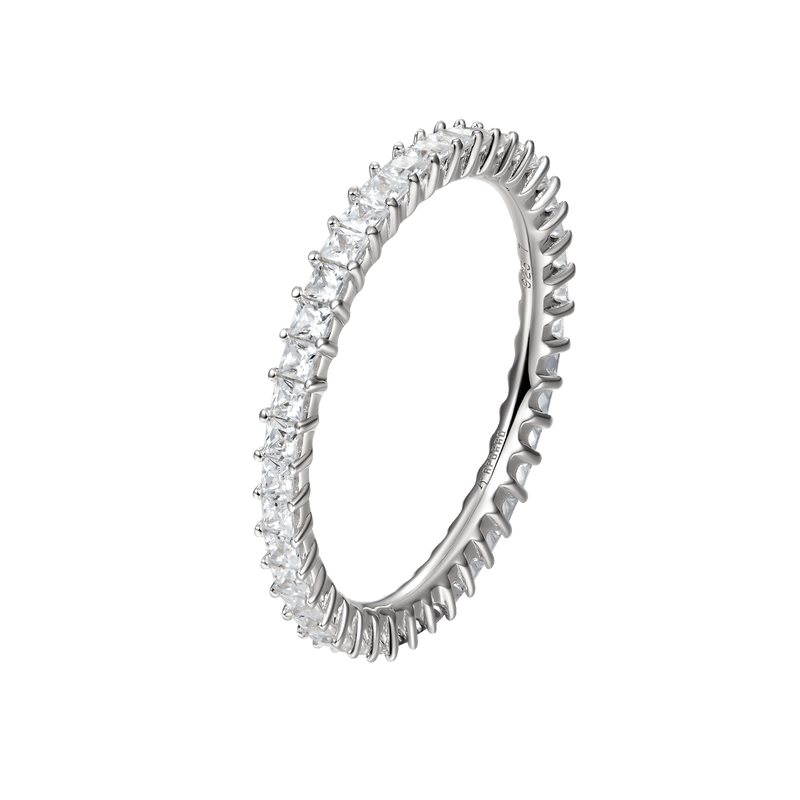 1.5MM Princess Eternity Ring--925 Sterling Silver - APORRO