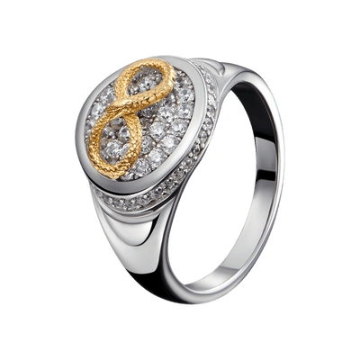 Infinity Iced Snake Signet Ring