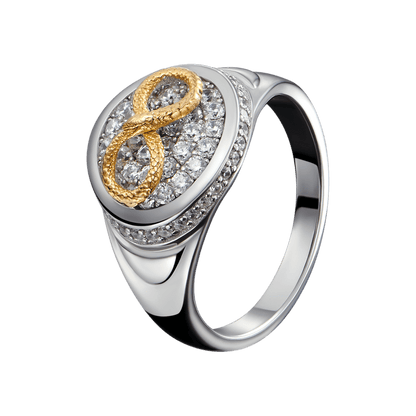 Infinity Iced Snake Signet Ring