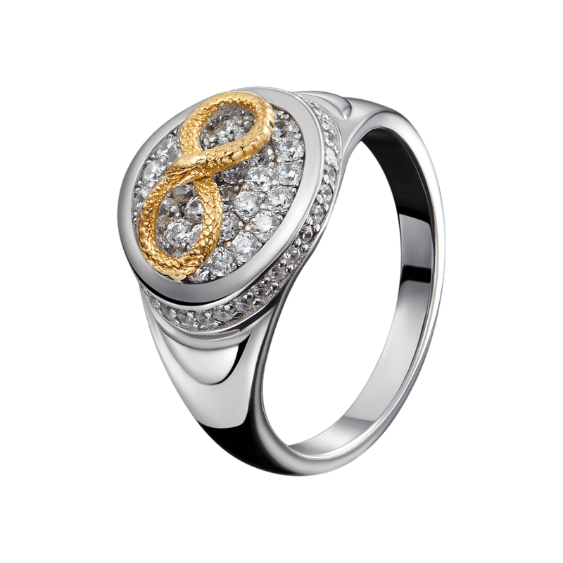 Infinity Iced Snake Chevalière - Bague Serpent Infinity Pour Homme & Femme - APORRO