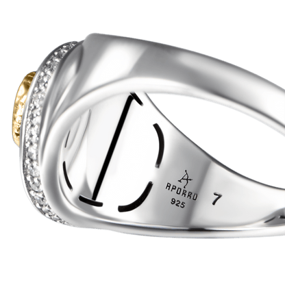 Infinity Iced Snake Signet Ring