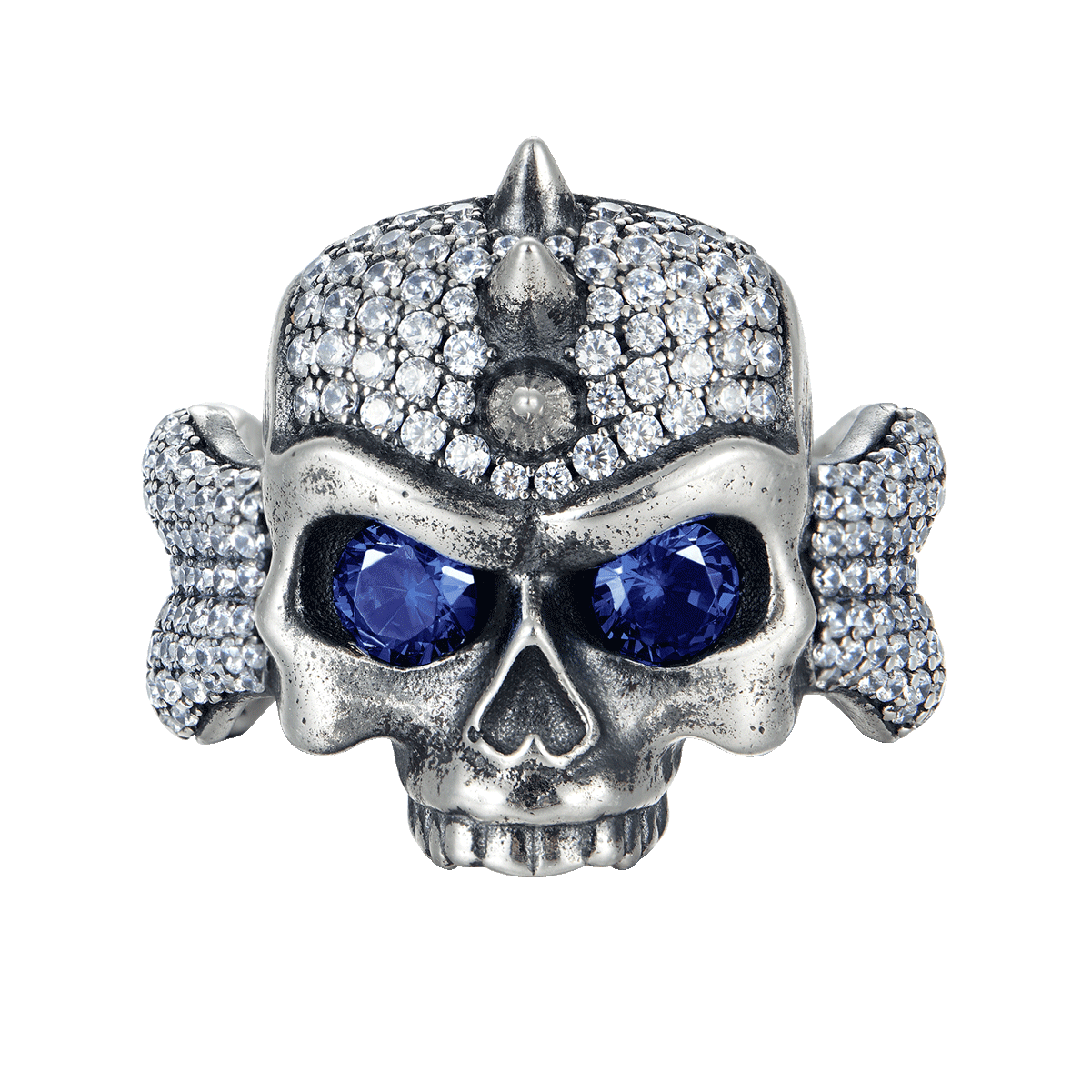 X Iced Skull Ring