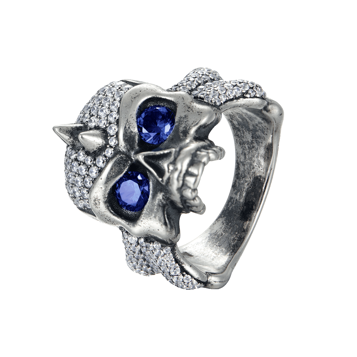 X Iced Skull Ring