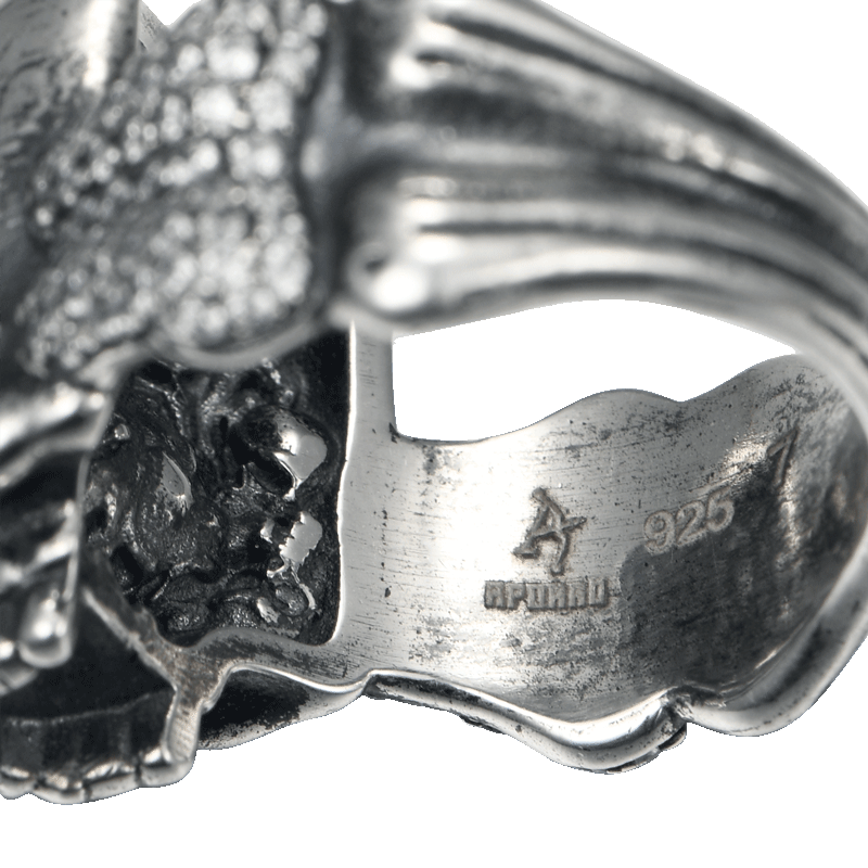 X Iced Skull Ring