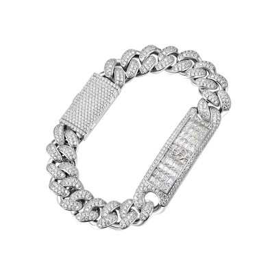 Pulsera cubana personalizada con nombre helado de 12 mm