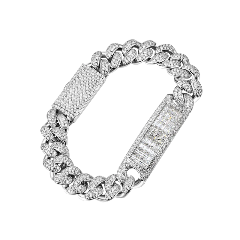 Cuban Unisex Iced Out Jewelry in 925 Sterling Silver For Women Bracelet at  Rs 130/gram in Jaipur