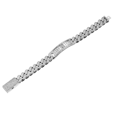 Pulsera cubana personalizada con nombre helado de 12 mm
