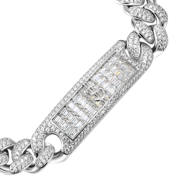 Pulsera cubana personalizada con nombre helado de 12 mm