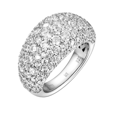 Gebogener Ring „Iced Out“.