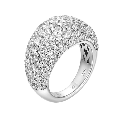 Gebogener Ring „Iced Out“.
