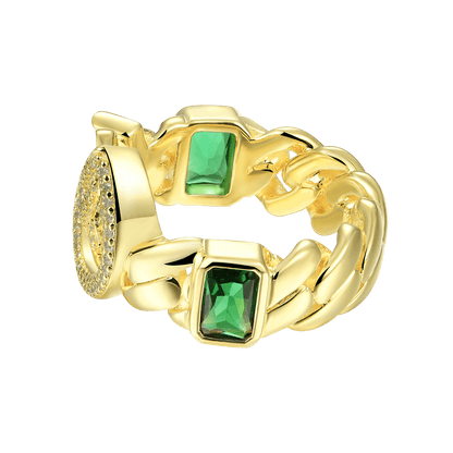 Women's APORRO X GG Emerald Cuban Ring