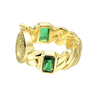APORRO X GG Smaragd-Kubanischer Ring