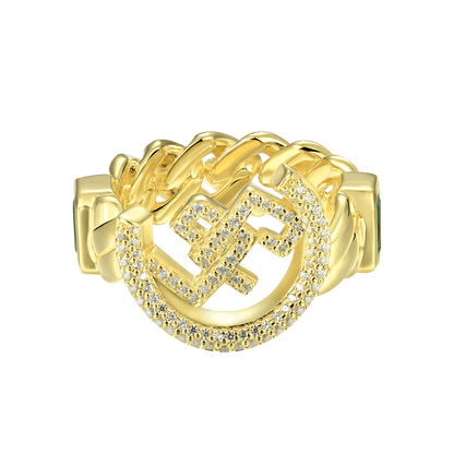 Women's APORRO X GG Emerald Cuban Ring