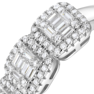 Moissanite Tri-Halo Ring - 7mm