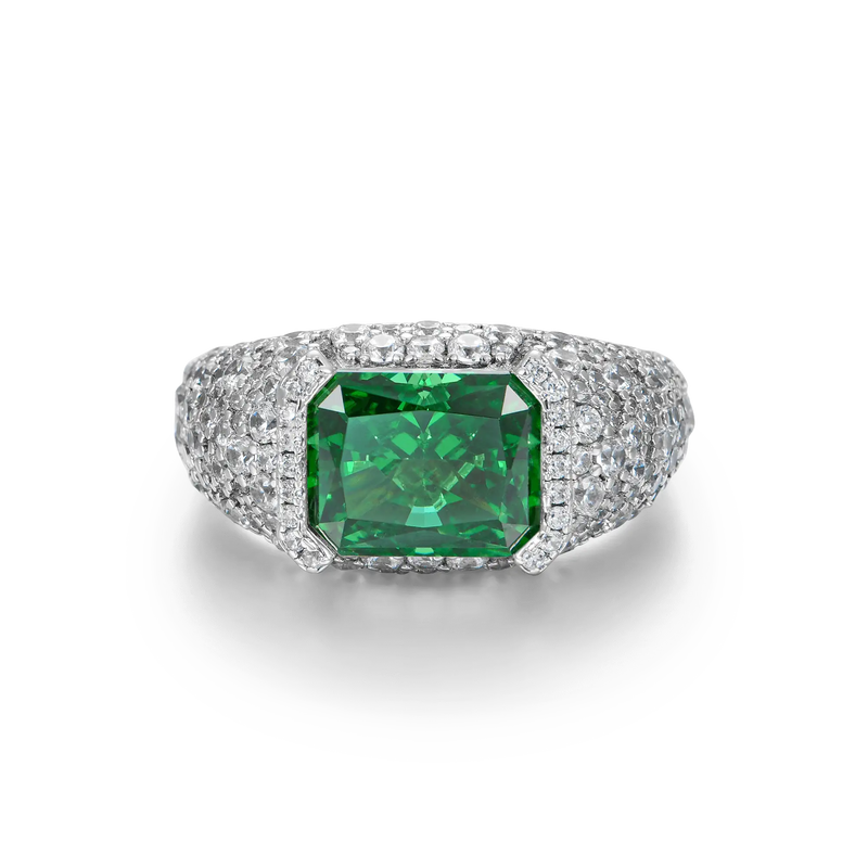Crushed Ice Emerald Cut Ring - APORRO