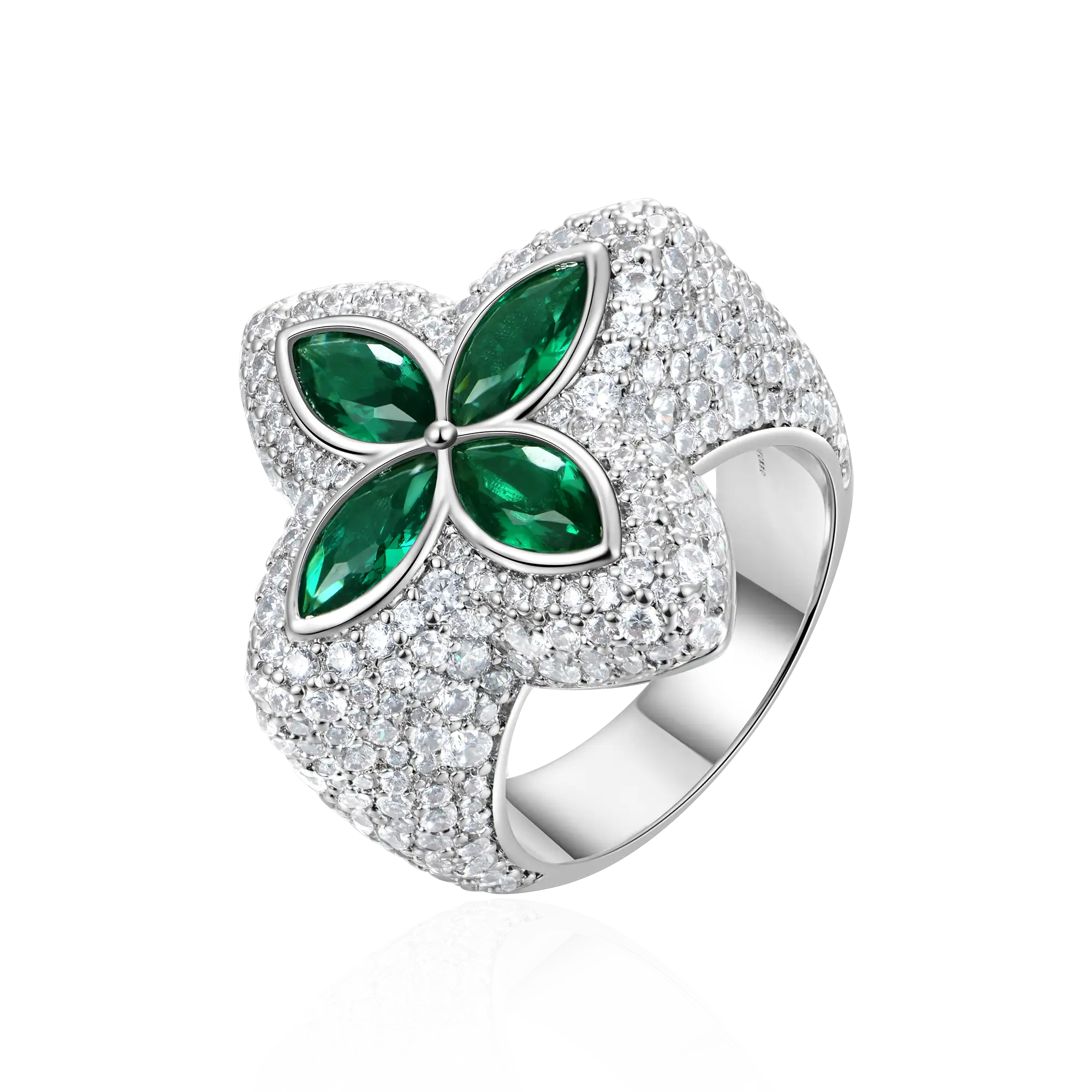 Eced Luminous Clover Ring und Armband Set + Eced Agyin Dawuru Halskette