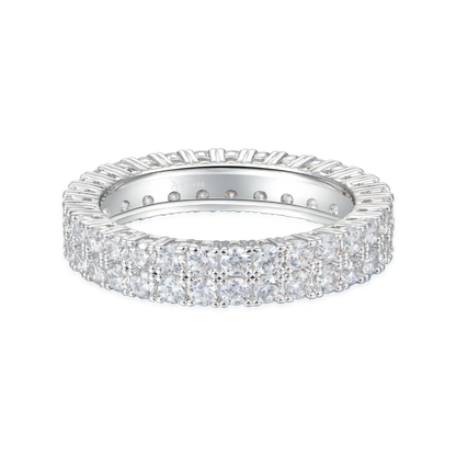 Moissanite Doppelreihen -Tennisring - 4mm