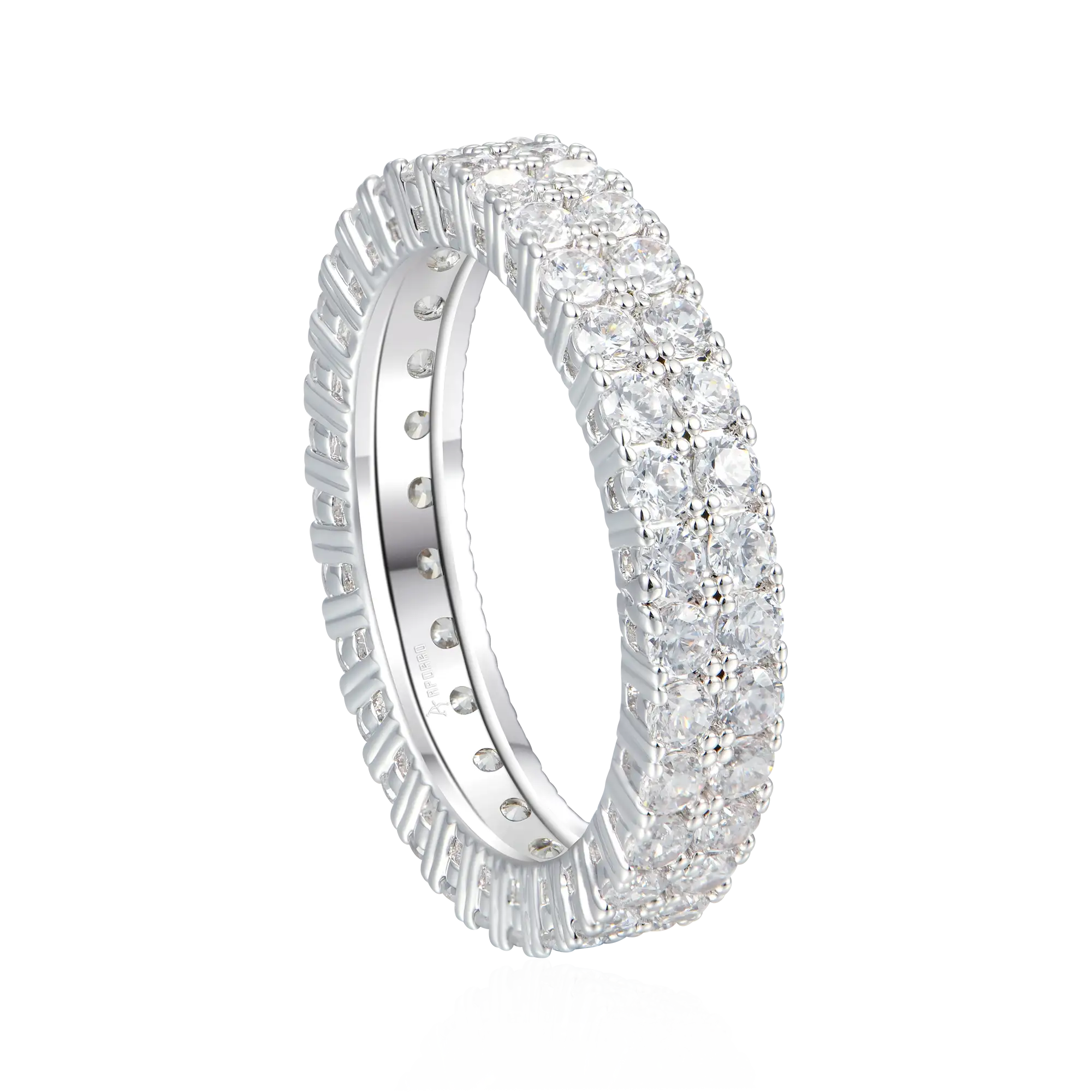 Iced Double Row Tennis Ring - 4mm