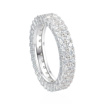 Anneau de tennis glacé à double rangée - 4 mm