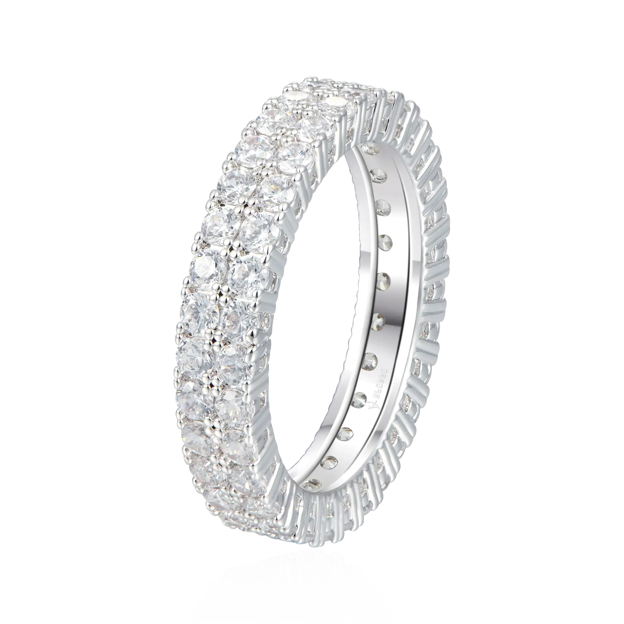 Moissanite Double Row Tennis Ring - 4mm
