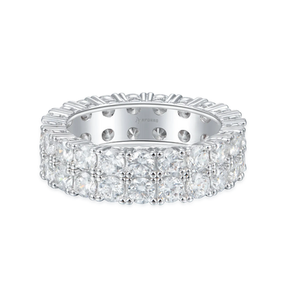 Moissanite Double Row Tennis Ring - 6mm