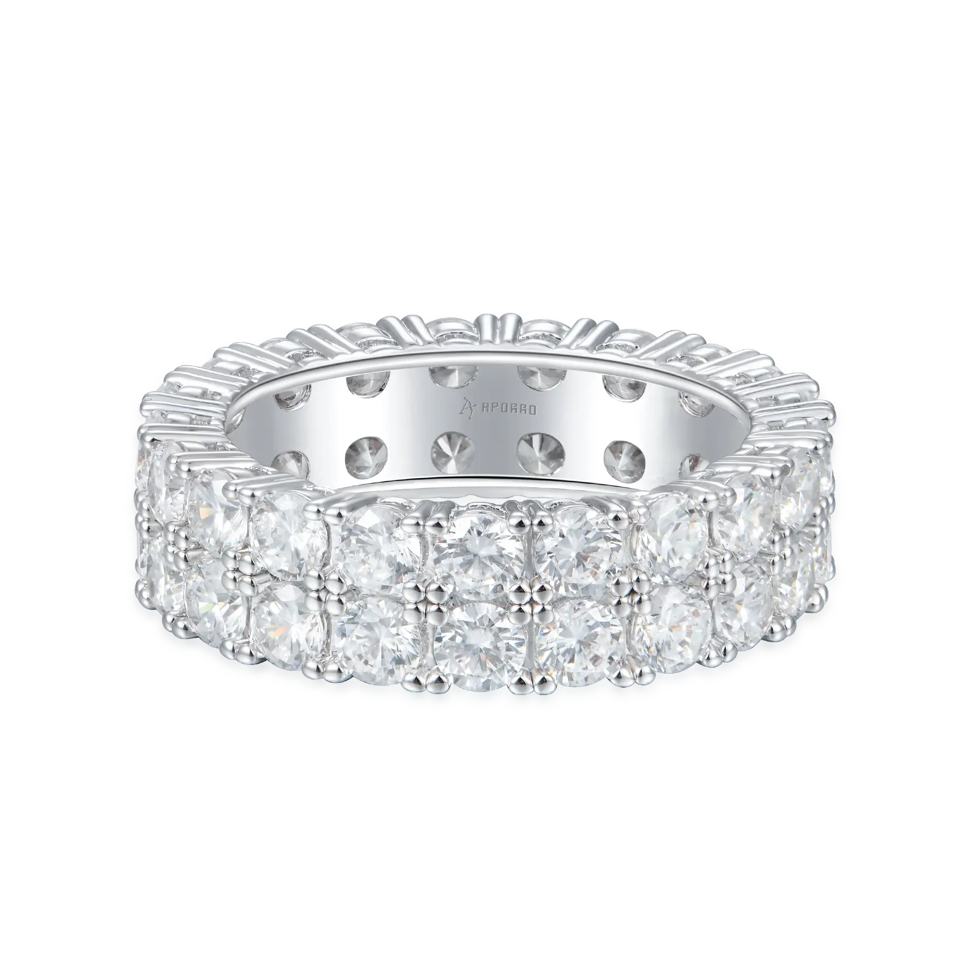 Women's Iced Double Row Tennis Ring - 6mm