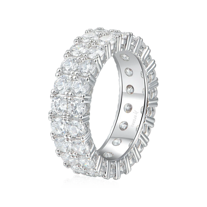 Moissanite Double Row Tennis Ring - 6mm