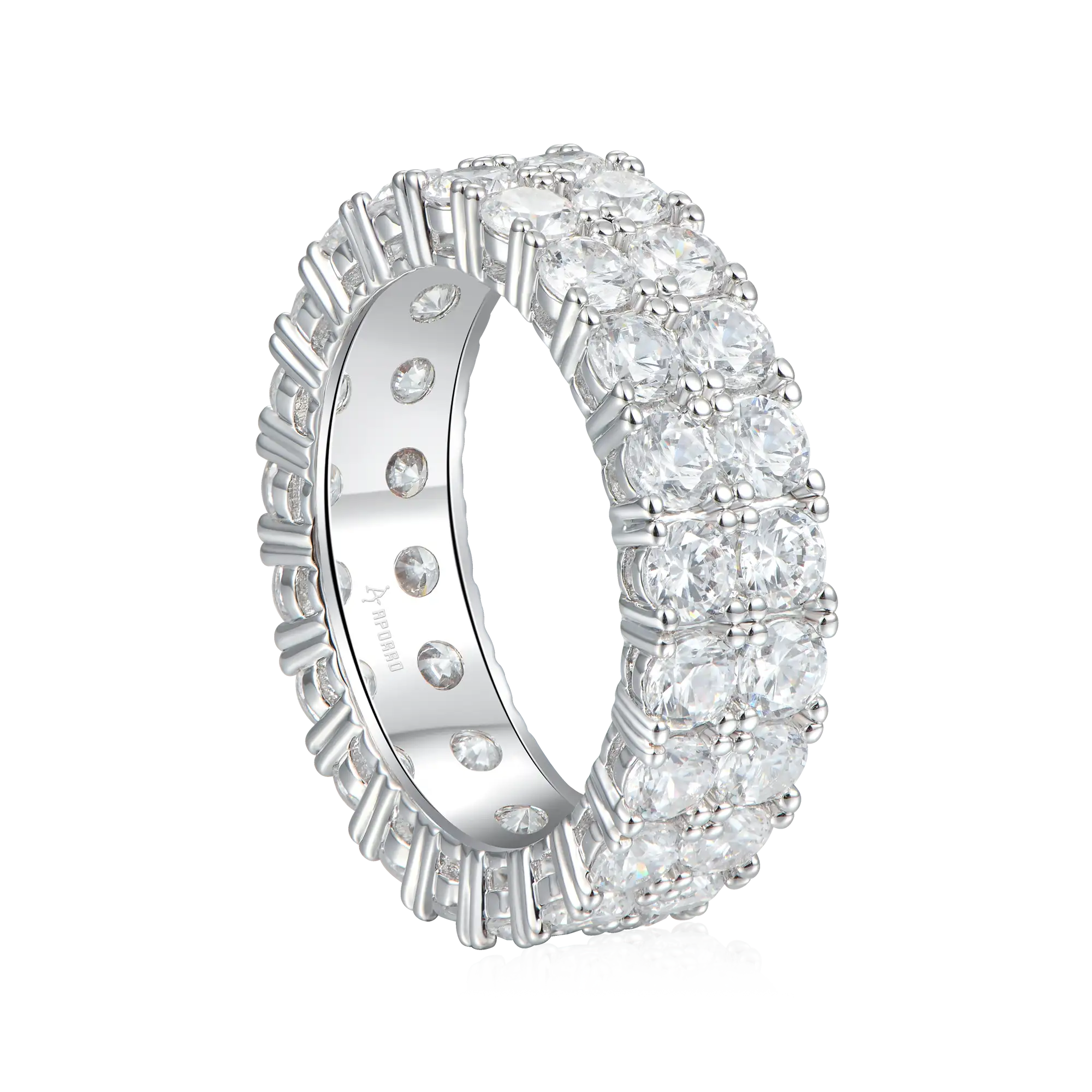 Iced Double Row Tennis Ring - 6mm