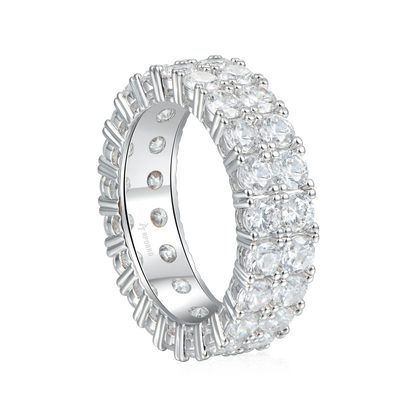 Iced Double Row Tennis Ring - 6mm