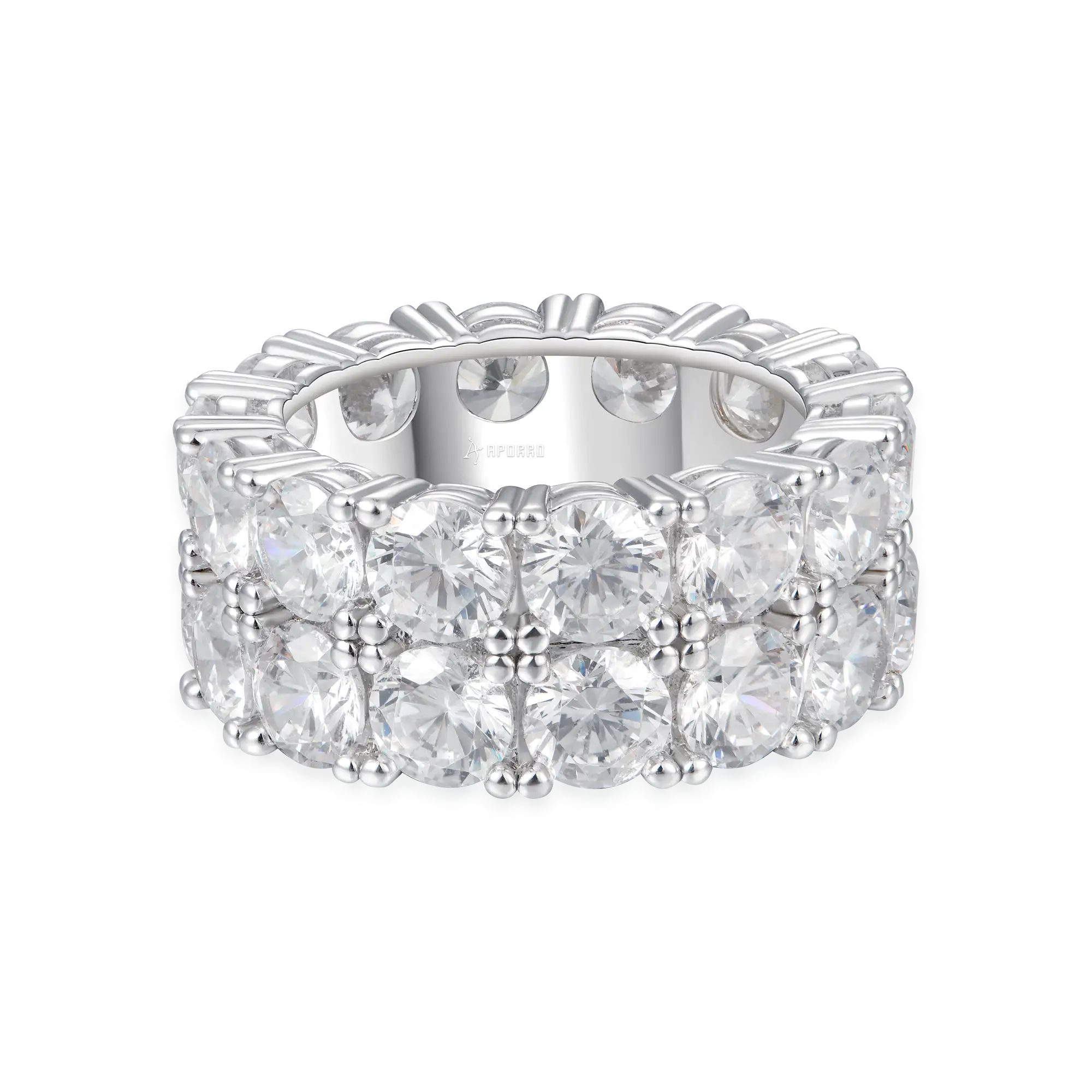 Moissanite Double Row Tennis Ring - 10mm