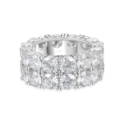 Moissanite Double Row Tennis Ring - 10mm