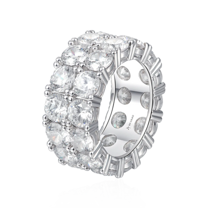 Moissanite Double Row Tennis Ring - 10mm