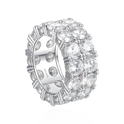 Iced Double Row Tennis Ring - 10mm